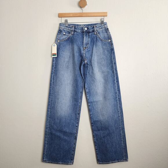 NEW Daily Blue Adriano Goldshmied Love Pleated High Waisted Jean Storm 26 - Picture 1 of 12